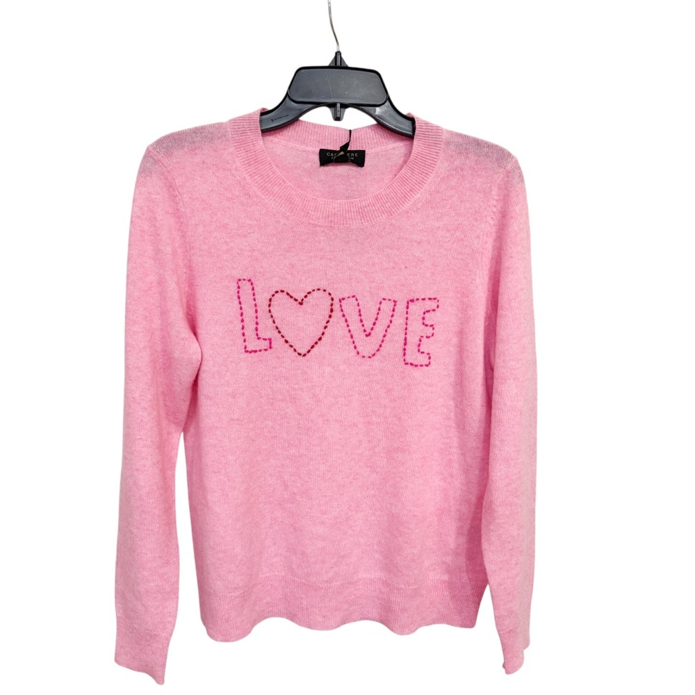 Charter Club Women's 100% Cashmere Love Embroidered Sweater